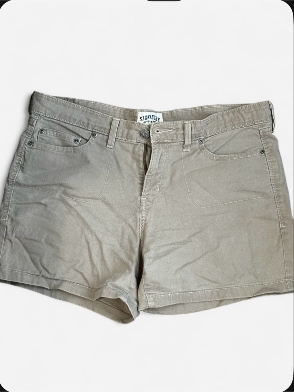 Signature Olive-Tan Women's Jean Shorts